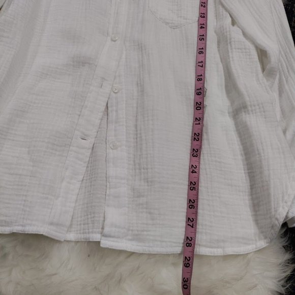 J.Crew Collared Long Sleeve Classic Chest Pocket Button Down Shirt White Size 10 - Picture 7 of 9